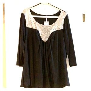 NWT, silver sequin top